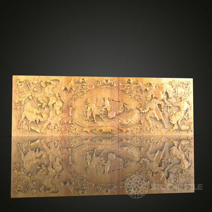 Mythical Beasts and Heroes Wood Panel - CNC Router STL for Classical Decor