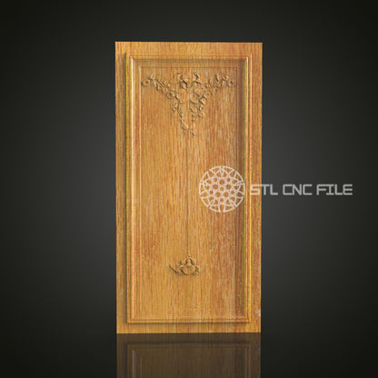 Elegant 3D Carved Floral Door Panel STL File for CNC and 3D Printing - Decorative Relief Art, Home Decor, Digital Download