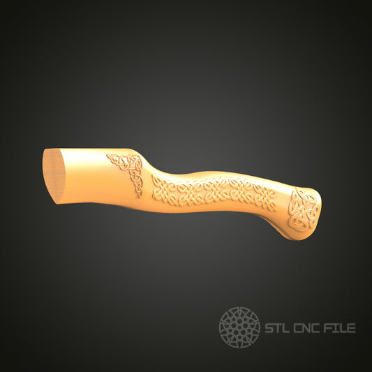 Celtic Carved Walking Stick Handle - STL Model for CNC Router and 3D Printing