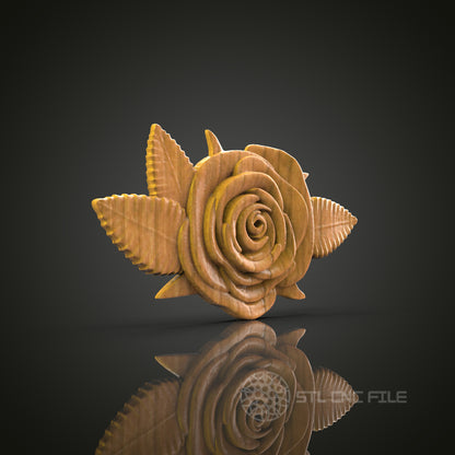 Rose Relief - STL Model for CNC Router Engraver - Artcam, Aspire Compatible - Wood Art, Wall Decor, 3D Printer Ready
