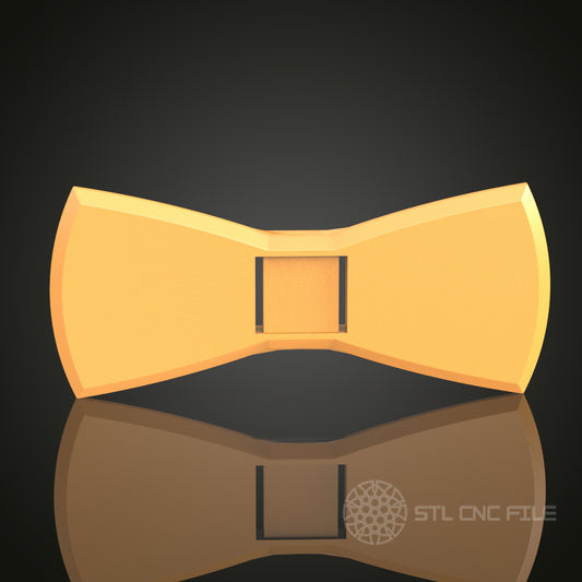 Modern Minimalist Bow Tie STL Model, CNC Router Engraving File, Perfect for Wood and Metal Art