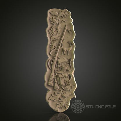 Hunting Scene Relief Art STL Model for CNC Router Engraver - Wood Art Wall Decor - 3D Printer File for Artcam and Aspire