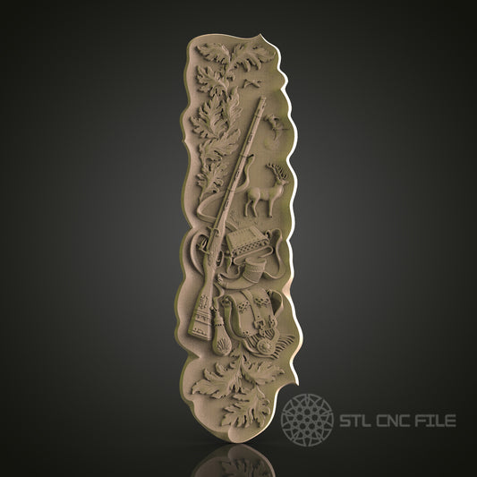 Hunting Scene Relief Art STL Model for CNC Router Engraver - Wood Art Wall Decor - 3D Printer File for Artcam and Aspire