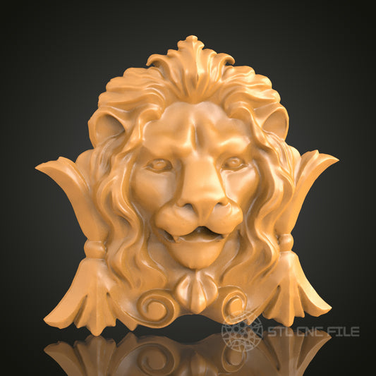 Regal Lion Head STL Model for CNC Router Engraver, Artcam, Aspire, 3D Printer, Wall Decor