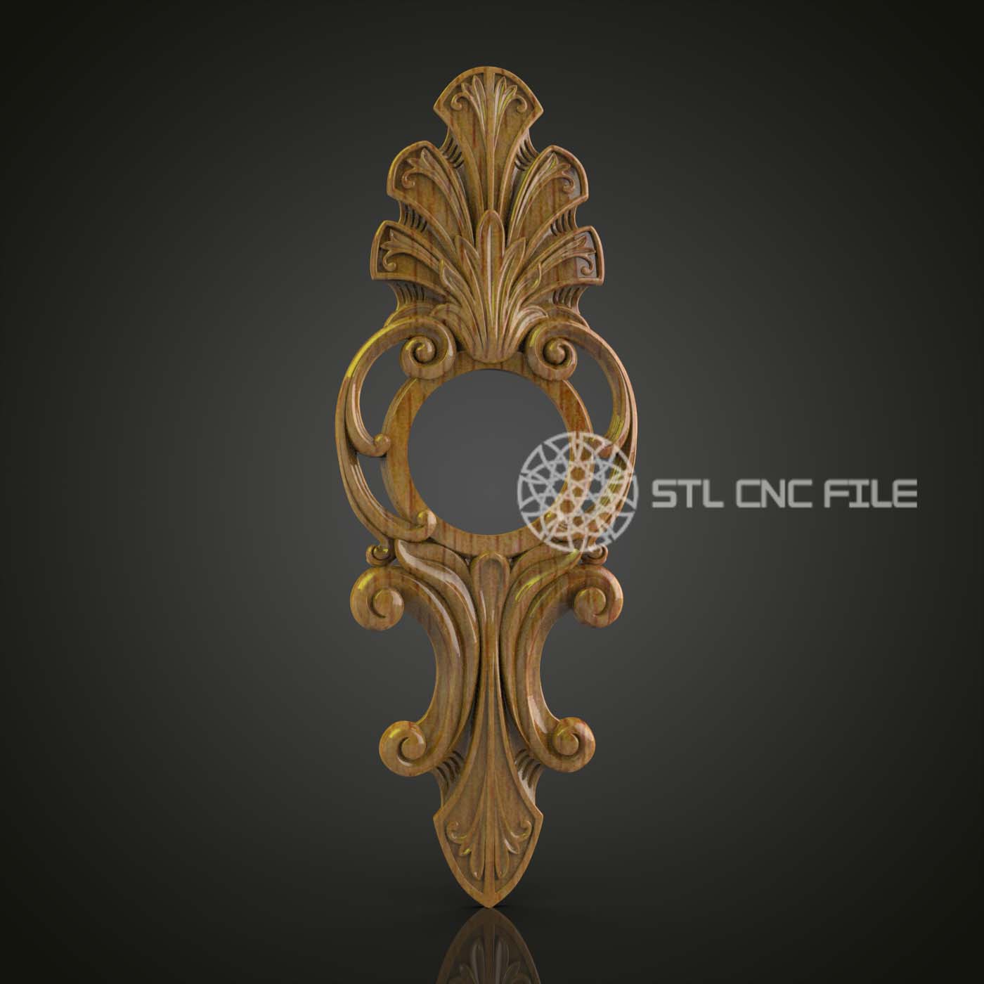 Carved Wood Clock - STL Model for CNC Router, Artcam, Aspire