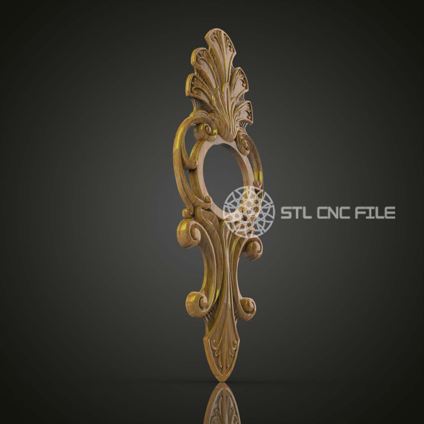 Carved Wood Clock - STL Model for CNC Router, Artcam, Aspire