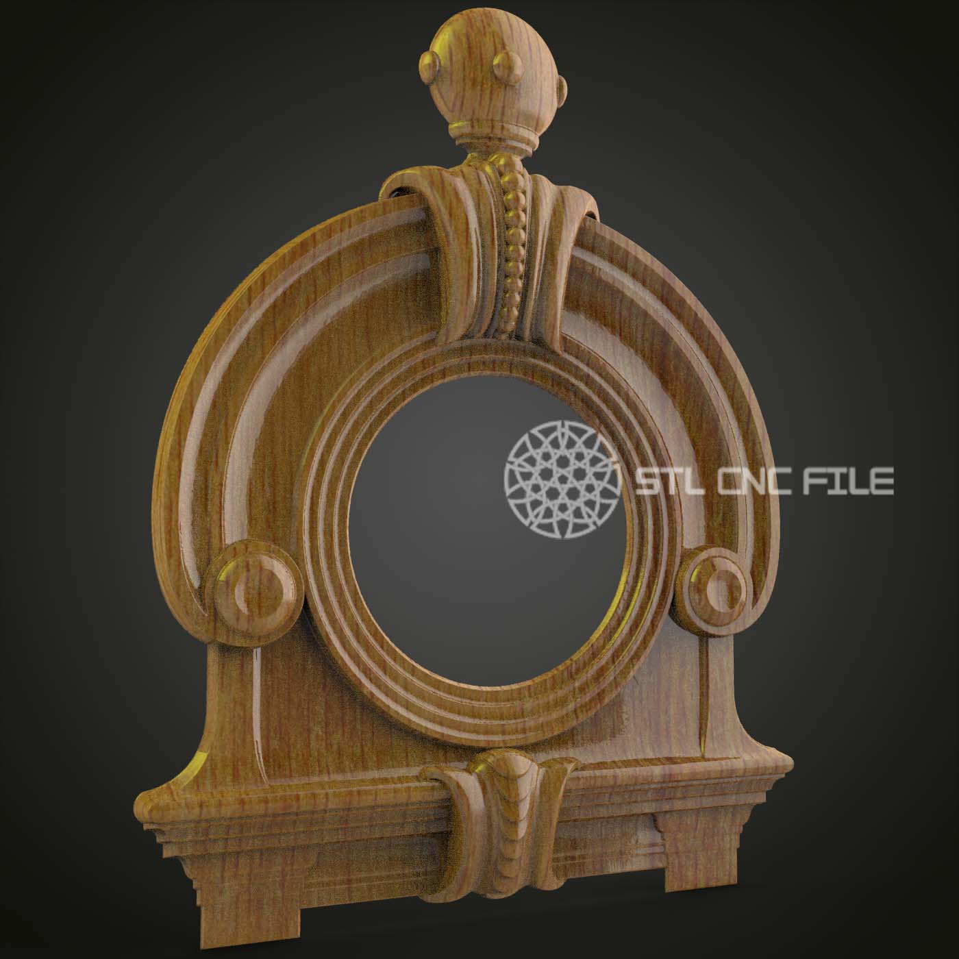 Neo-Classical Clock Frame STL Model - CNC Router Engraving Files for Elegant Timepiece, Artcam Aspire Art