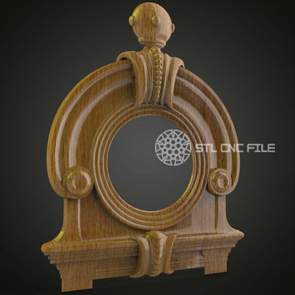 Neo-Classical Clock Frame STL Model - CNC Router Engraving Files for Elegant Timepiece, Artcam Aspire Art