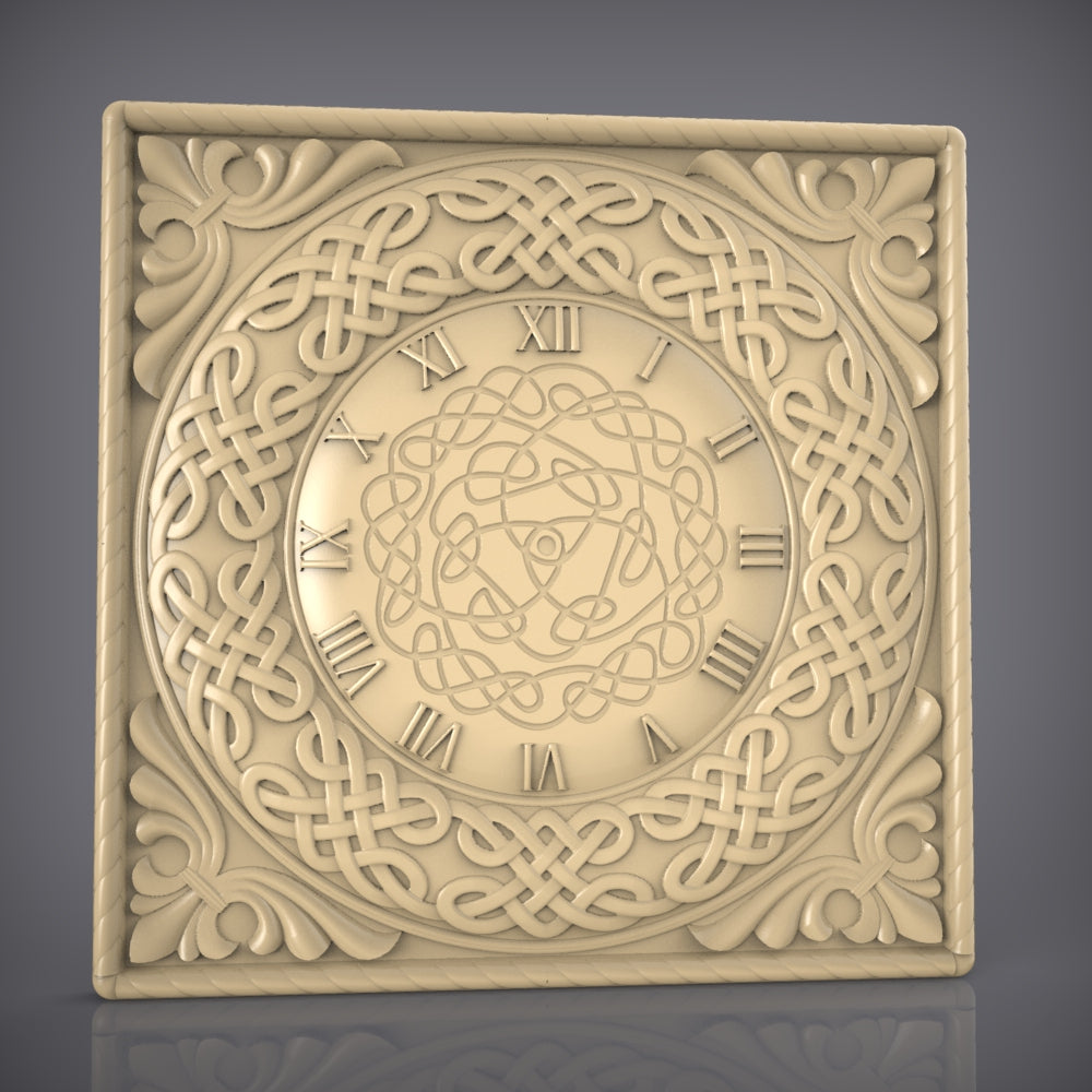 Celtic Interlace Dial STL Model for CNC Routers - Artcam Aspire Files for Woodworking Wall Decor