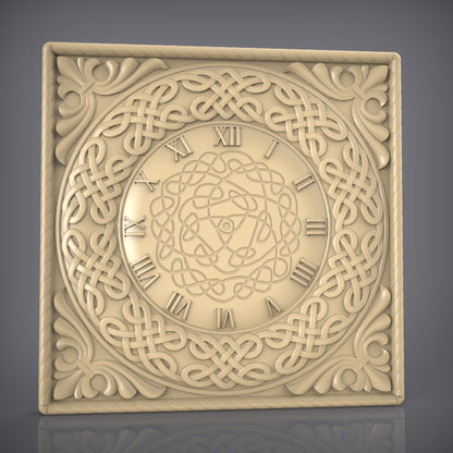 Celtic Interlace Dial STL Model for CNC Routers - Artcam Aspire Files for Woodworking Wall Decor