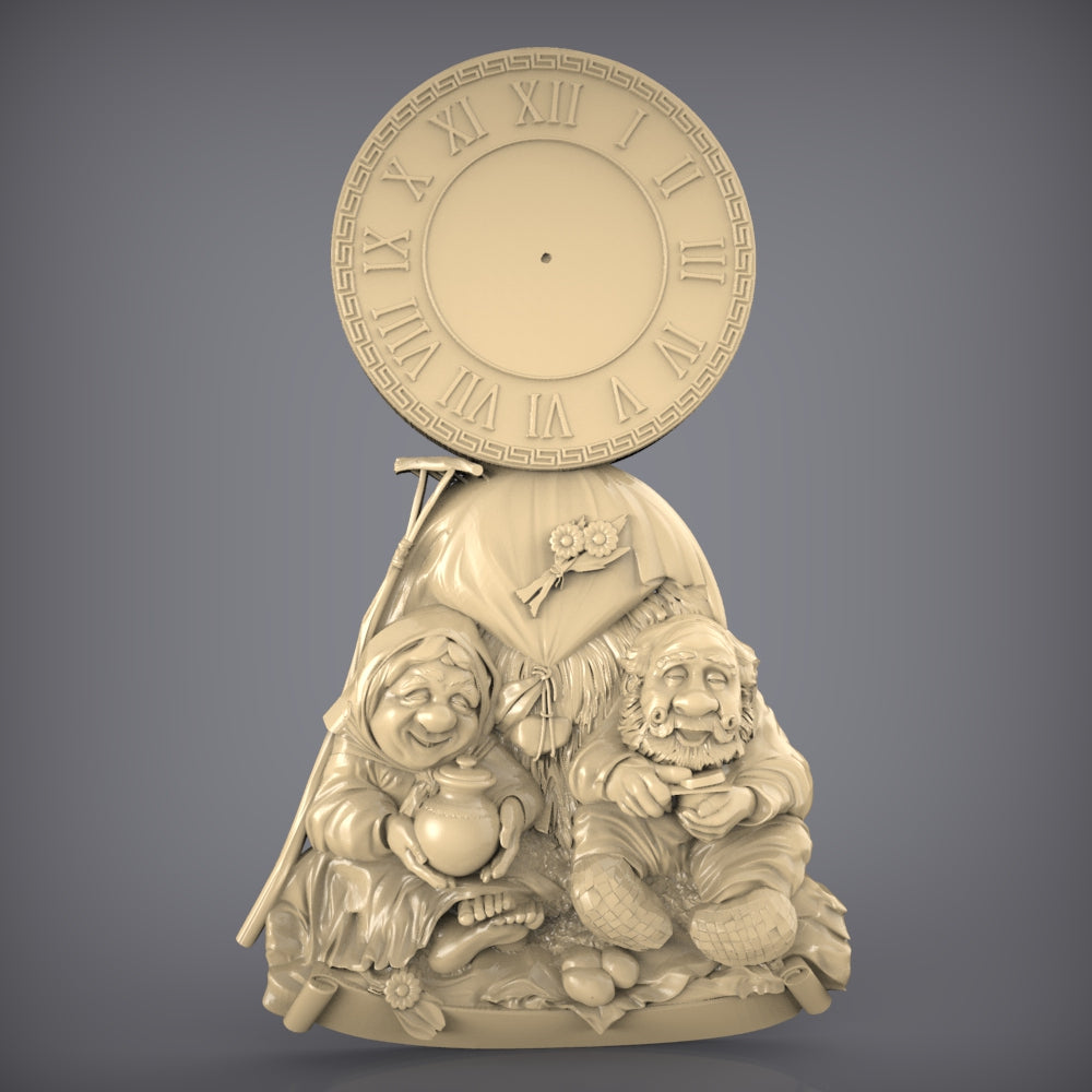 Whimsical Fairy Tale Clock, STL Model, CNC Router Engraving File for Wood Art, Charming Wall Decor, Artcam & Aspire Compatible