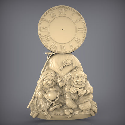 Whimsical Fairy Tale Clock, STL Model, CNC Router Engraving File for Wood Art, Charming Wall Decor, Artcam & Aspire Compatible