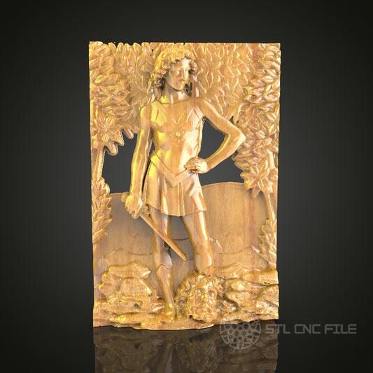 Artemis Greek Goddess 3D Relief Model for CNC – Mythological Art, Wood Carving File