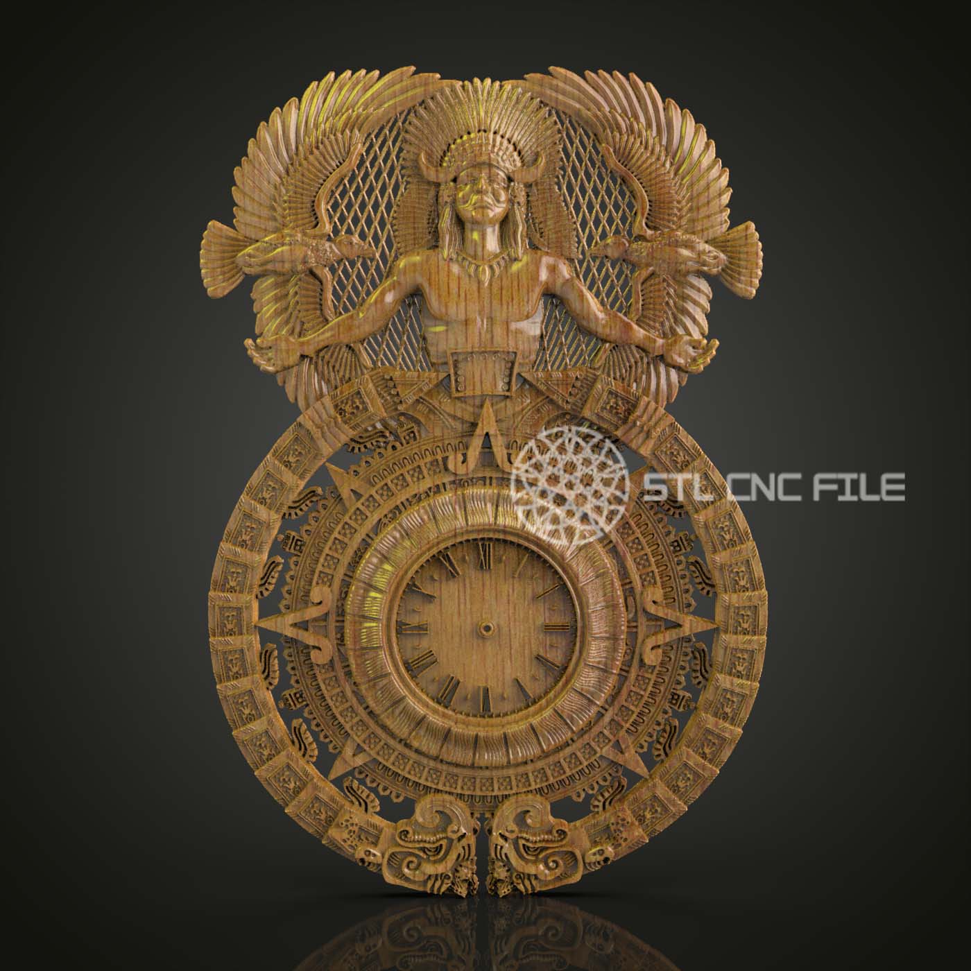 Aztec Chief Wall Clock - CNC Router Ar