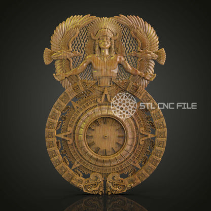 Aztec Chief Wall Clock - CNC Router Ar