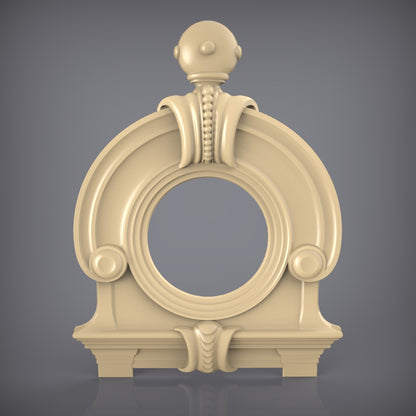 Neo-Classical Clock Frame STL Model - CNC Router Engraving Files for Elegant Timepiece, Artcam Aspire Art