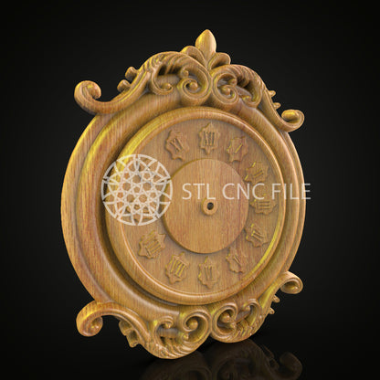 Roman Numeral Clock STL Model, Elegant CNC Router File, Wood Art Carving, CNC Engraving, Classic Design, Artcam Aspire Files