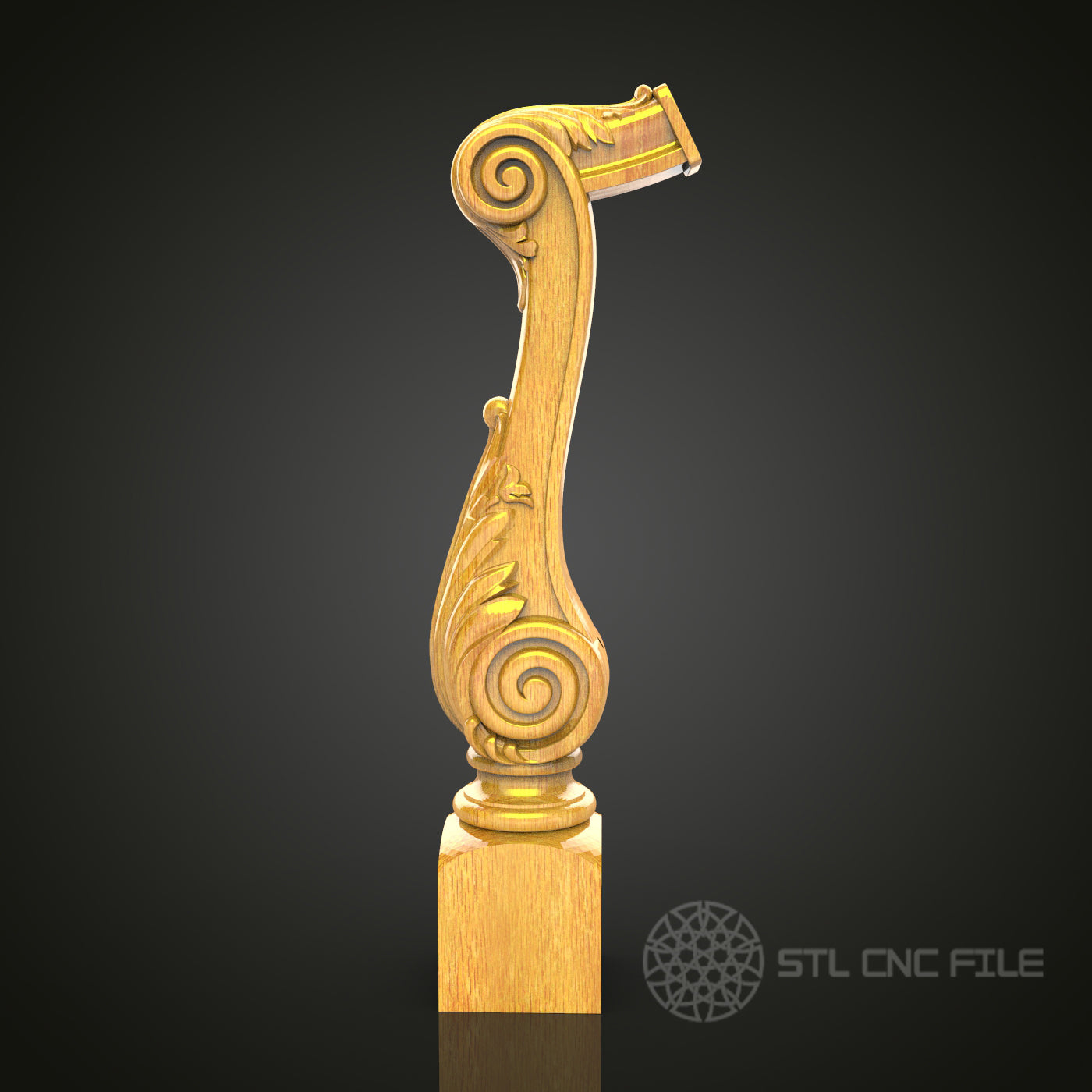 Ornate Finial STL Model for CNC Router - Ideal for Furniture Embellishment, Artcam, Aspire, Custom Woodwork