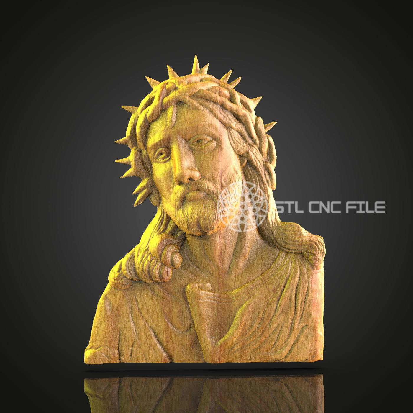 Jesus Christ CNC Engraved Sculpture - Spiritual Wood Carving, Religious Decor Art