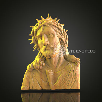 Jesus Christ CNC Engraved Sculpture - Spiritual Wood Carving, Religious Decor Art