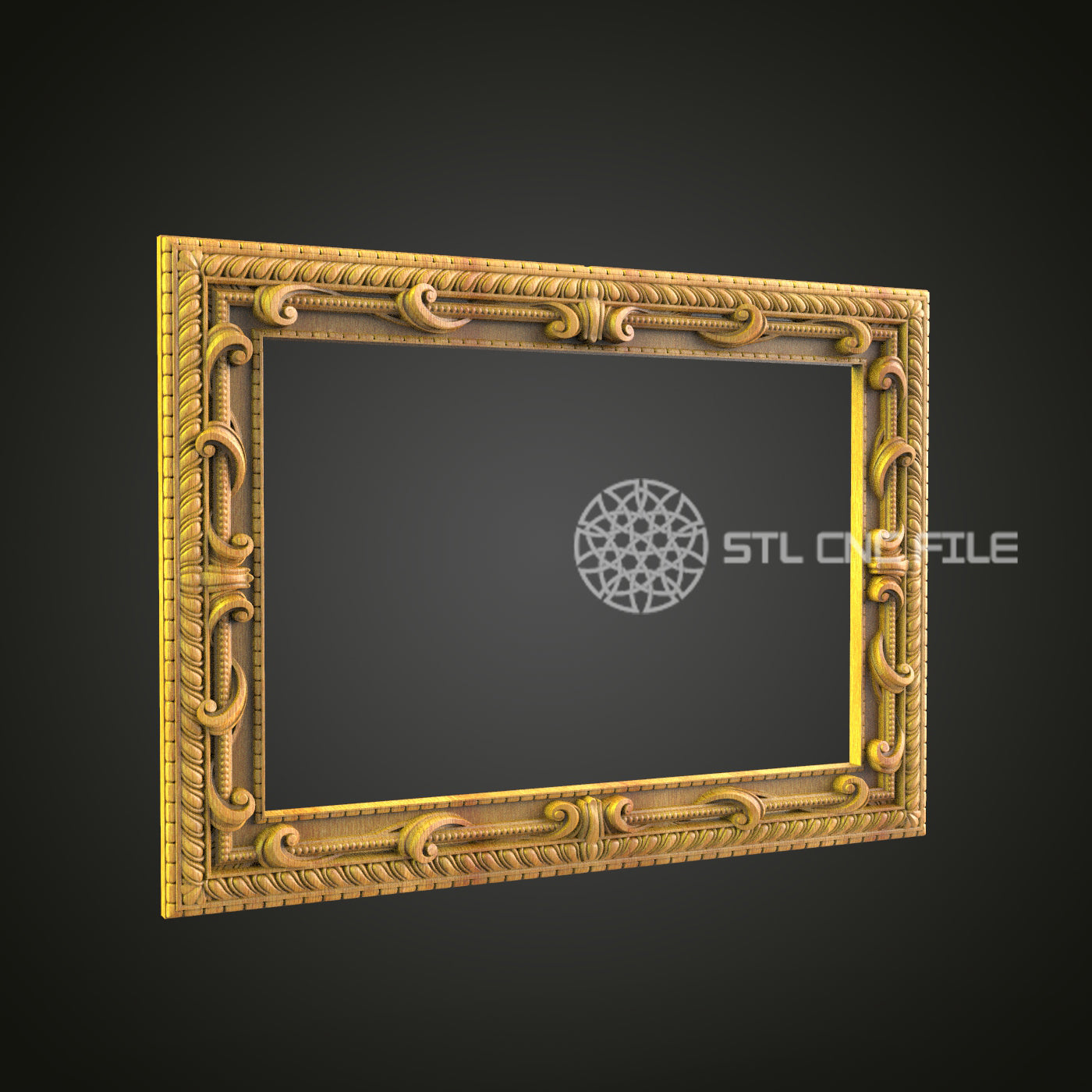 Classic Rope Border Rectangular Frame 3D Model for CNC - Artcam, Aspire, STL Files