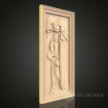 Wizard with Owl 3D CNC Router Engraver File, STL Model for Artcam Aspire, Wood Wall Decor