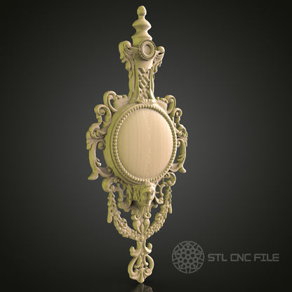 Gothic Mirror Frame 3D Model STL File, Ornate Mirror with Skull Motif for CNC Router – Compatible with Artcam, Aspire