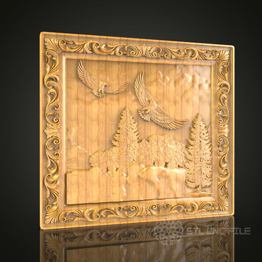 Wildlife in Flight Wall Art - 3D STL File for CNC Wood Carving
