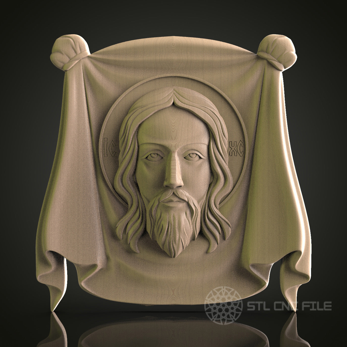 Detailed Jesus Christ 3D STL Model for CNC Router and 3D Printer - Religious Wall Art with PDF Download Link
