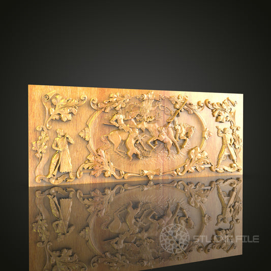 Classic Tales of Valor Wood Carving - CNC Router STL File for Mythological Art