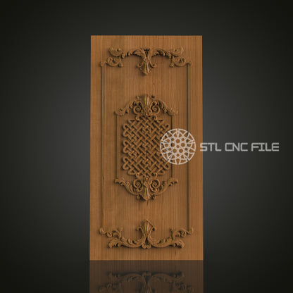 Intricate 3D Carved Ornate Door Panel STL File for CNC and 3D Printing - Decorative Relief Art, Home Decor, Digital Download