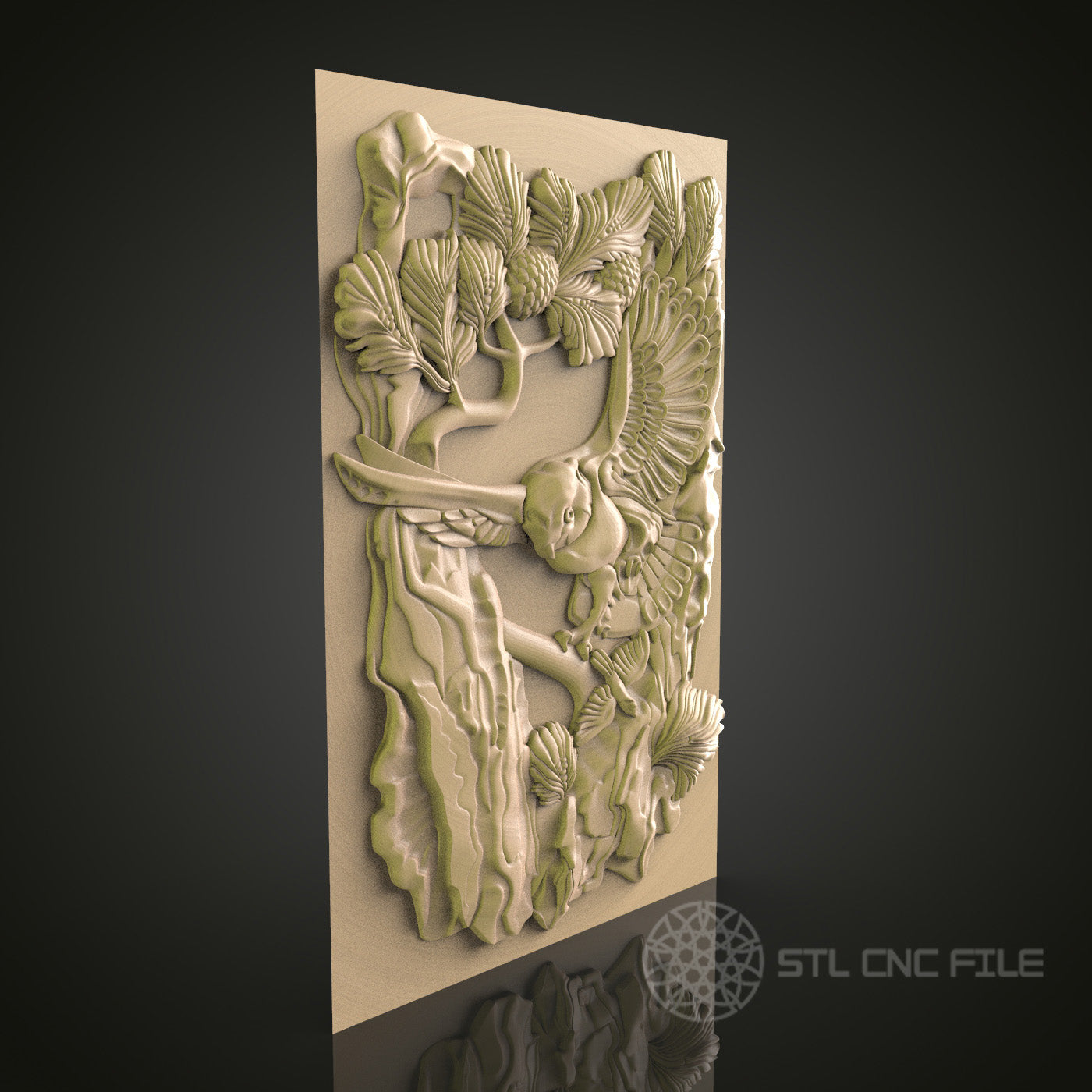 Detailed Owl and Forest Scene STL Model for CNC Router and 3D Printer | Wood Wall Art Decor