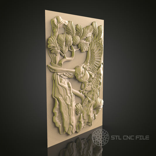 Detailed Owl and Forest Scene STL Model for CNC Router and 3D Printer | Wood Wall Art Decor