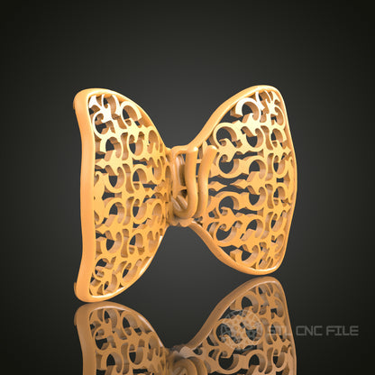 Intricate Pattern Bow Tie STL Model, CNC Router File for Elegant Art and Decor, Compatible with Artcam, Aspire