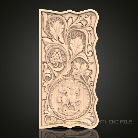 Saint George & Dragon STL File for CNC - Mythical Hero 3D Wood Carving Design
