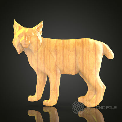 Majestic Lynx CNC Router STL Model - Artistic Wood Wall Decor
