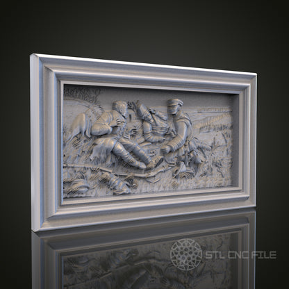 Medieval Soldiers Relief STL Model for CNC Router Engraver, Artcam, Aspire, Wood, Wall Decor