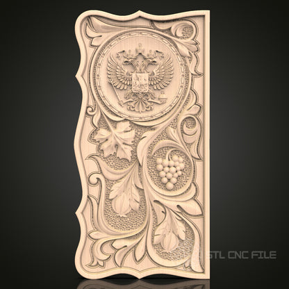 Heraldic Eagle Crest STL File for CNC - Noble Family Emblem 3D Wood Carving Design