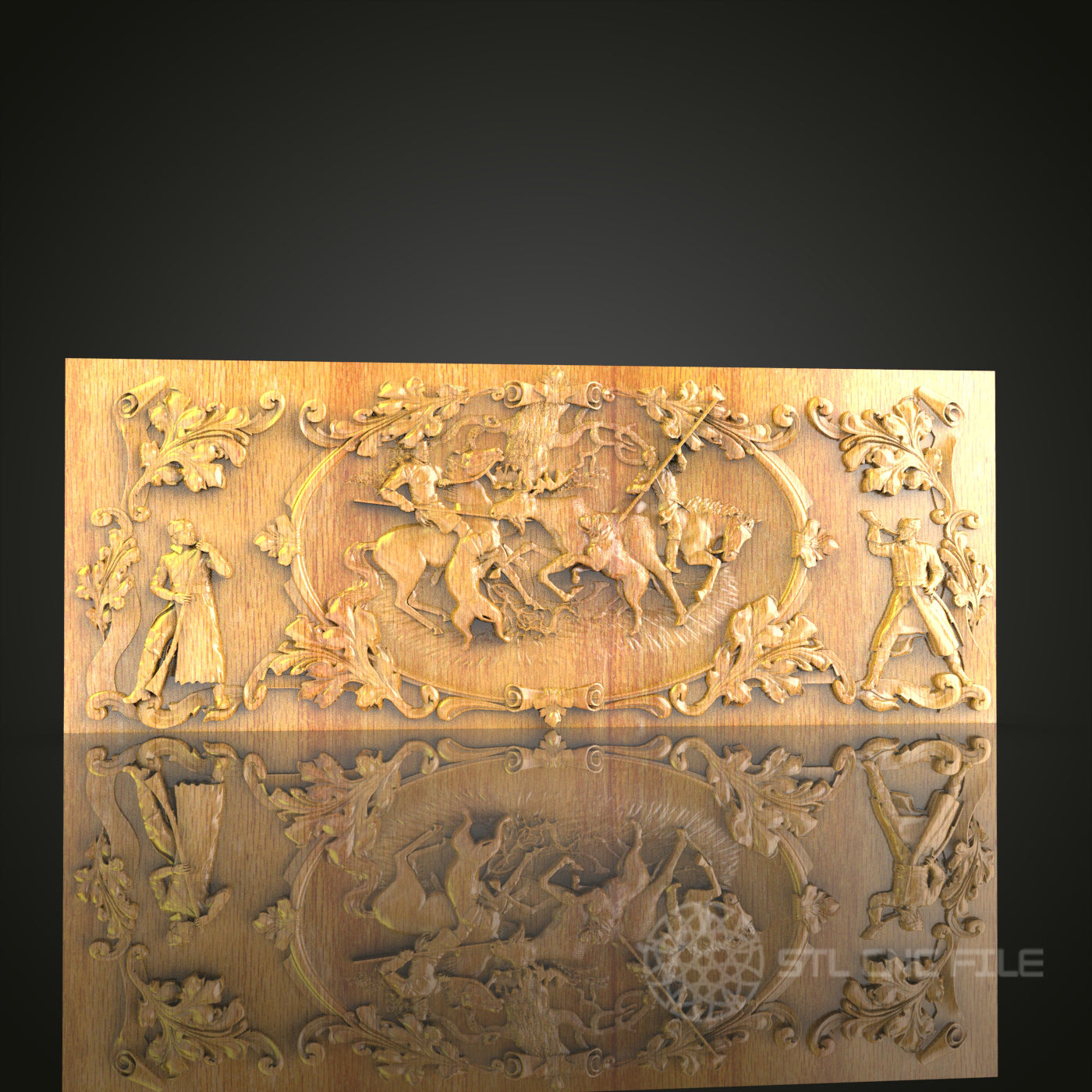 Classic Tales of Valor Wood Carving - CNC Router STL File for Mythological Art