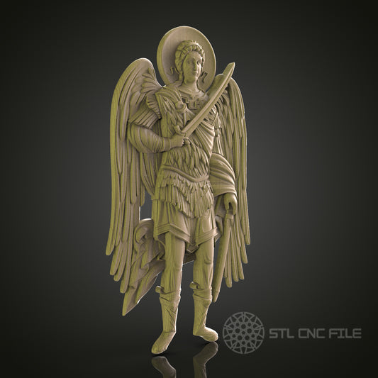 Archangel Michael Sculpture Wall Decor - STL Model for CNC Router, 3D Printer - Artcam, Aspire Compatible
