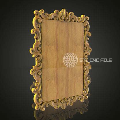 Golden Baroque Style Decorative Frame 3D Model for CNC - Artcam, Aspire, STL Files (Copie)