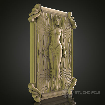 Steampunk Woman Relief STL Model for CNC Router, Aspire, Artcam, 3D Printer, Wall Decor, Wood Art