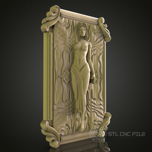 Steampunk Woman Relief STL Model for CNC Router, Aspire, Artcam, 3D Printer, Wall Decor, Wood Art