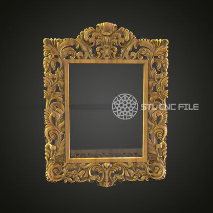Golden Baroque Style Decorative Frame 3D Model for CNC - Artcam, Aspire, STL Files