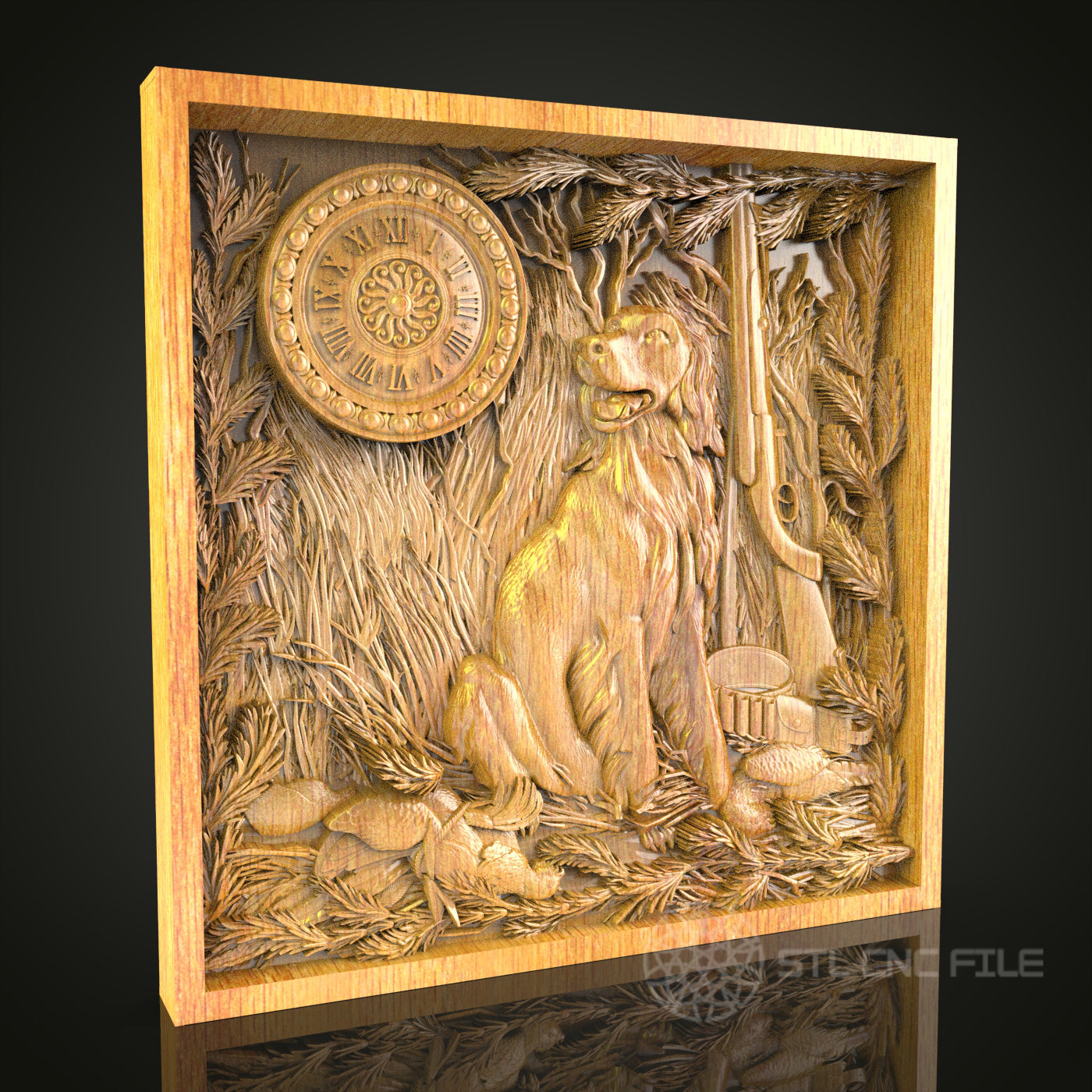 Majestic Lion Wood Carving - CNC Router STL File for Hunting Lodge Decor