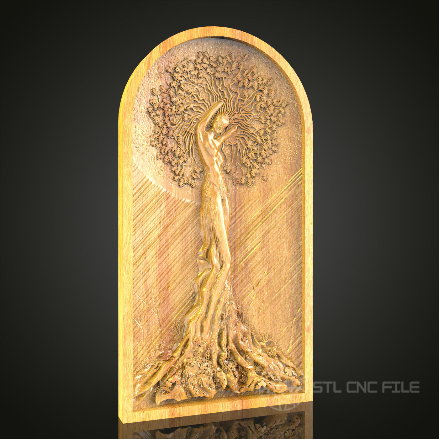 Enchanted Tree Woman Wall Art - 3D STL File for CNC Wood Carving