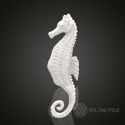 Intricate Seahorse STL Model for CNC Router Engraver | Artcam & Aspire Compatible | 3D Printer Ready | Wood Art Wall Decor