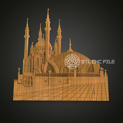 Majestic Mosque CNC STL File - 3D Printable Islamic Architecture for Artcam, Aspire - Spiritual Decor