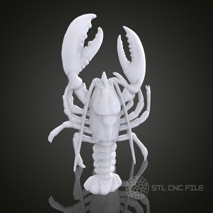 Detailed Lobster STL Model for CNC Router Engraver | Artcam & Aspire Compatible | 3D Printer Ready | Wood Art Wall Decor