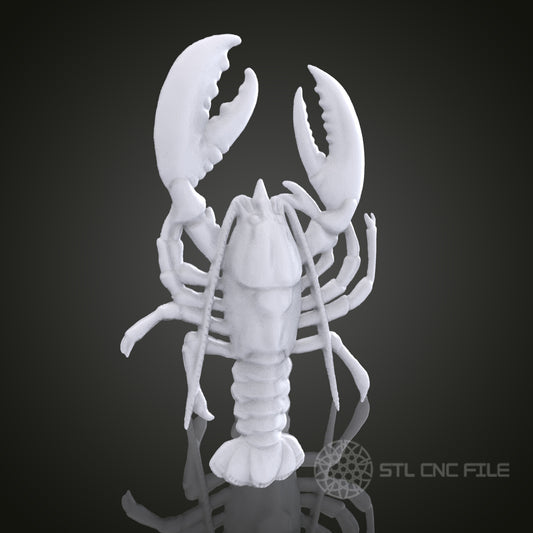 Detailed Lobster STL Model for CNC Router Engraver | Artcam & Aspire Compatible | 3D Printer Ready | Wood Art Wall Decor